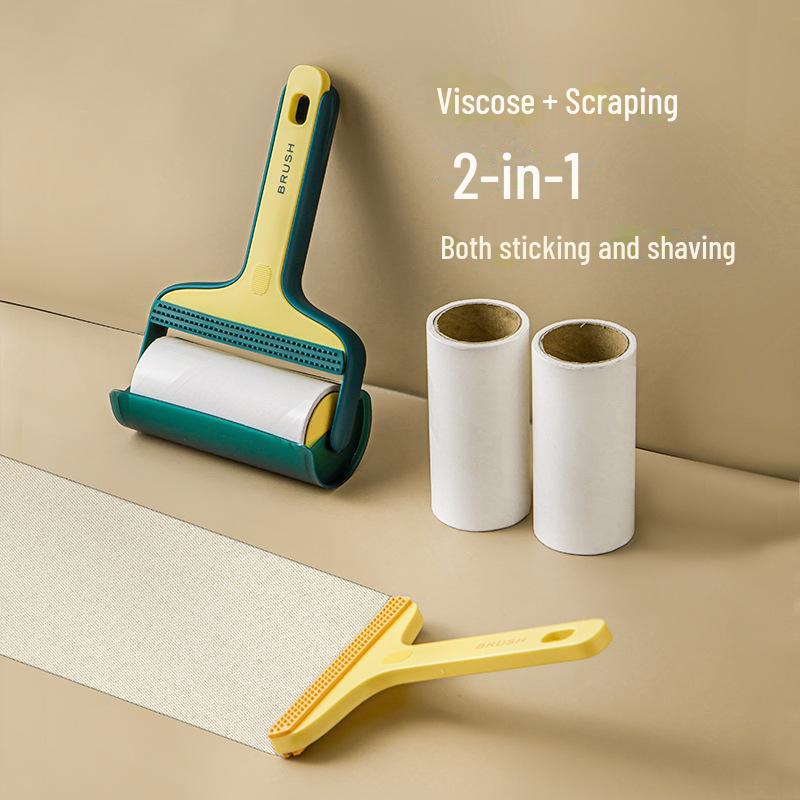 Dual-Purpose Pet Hair Remover & Dust Brush for Floors and Bedding