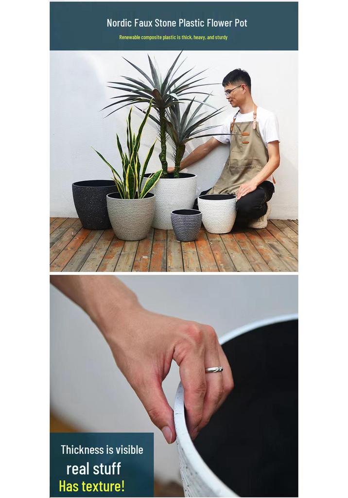 Extra-Large Thickened Plastic Flower Pot for Indoor Trees