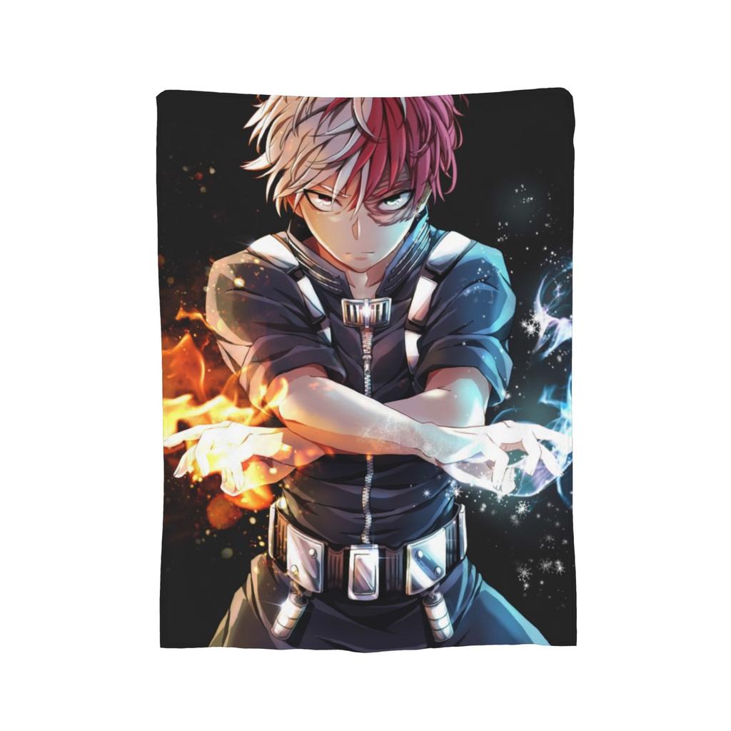 Himiko Toga Tribute Pattern Flannel Throw Blankets Boku No My Hero Academia Manga Blankets for Bedding Office Warm Quilt,