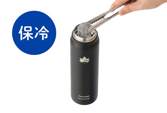 LOGOS ThermoWall Vacuum Insulated Carbonated Drink Bottle 500ml Ash Blue 81286123 For Cold Drinks Camping Mug Slim Direct Drinking (Type 612) - Only,