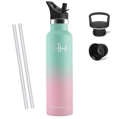 Neofis 1 Liter Vakuumisolierte Wasserflasche hält Getränke heiß oder kalt. Weithalsöffnung für einfaches Befüllen und Reinigen. Mit zwei Deckeln und Farbverlauf. Perfekt für Reisen und Outdoor-Aktivitäten.