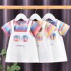 Summer New Style Girls' Short-Sleeve Pure Cotton Dress