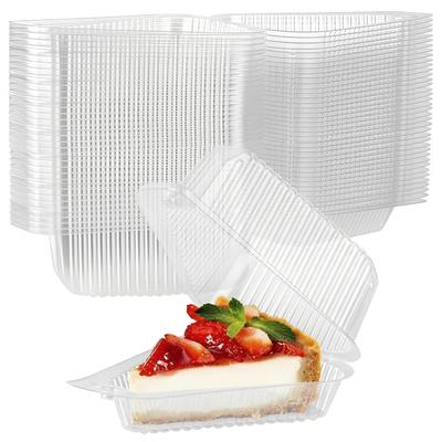 150 Adet Kek Dilimi Kabı Şeffaf Üçgen Tatlı Kutusu Tekrar Kullanılabilir Gıda Paketleme Kutusu Plastik Mus Cheesecake Paket Servisi Kutusu