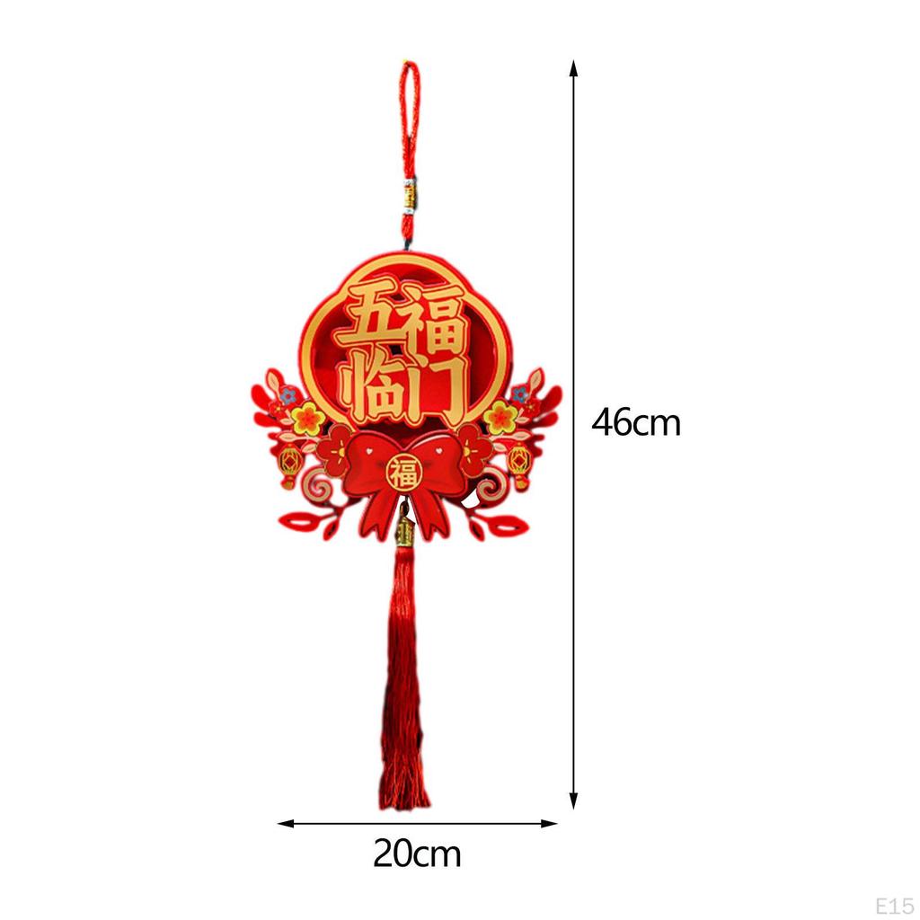 Drachen Türschild für das Chinesische Jahr mit Quastenanhängern und Fu-Zeichen