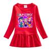 Kpop Monster Hunter Princess Dress: Cartoon Ruffle Long Sleeve Mesh Skirt for Baby Girls - Spring & Autumn Collection