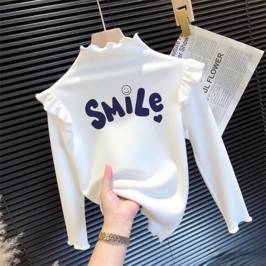 Girls' Autumn/Winter Flying Sleeve Long-Sleeve T-Shirt - Trendy Korean Style Inner Wear