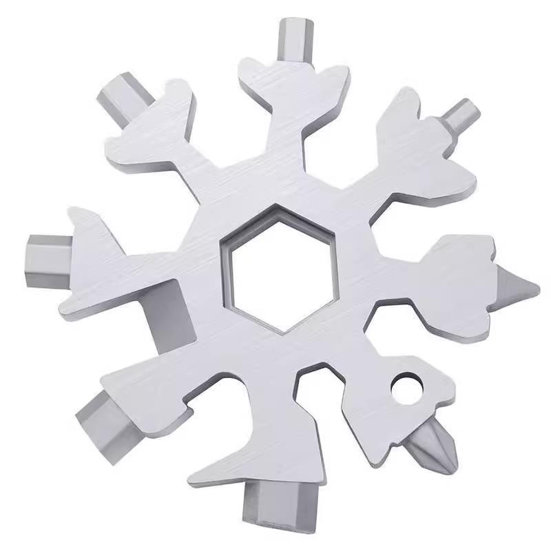 1 Snowflake Multifunctional Tool Stainless Steel Bottle Opener Screwdriver Wrench Essential Christmas Camping Artifact 4