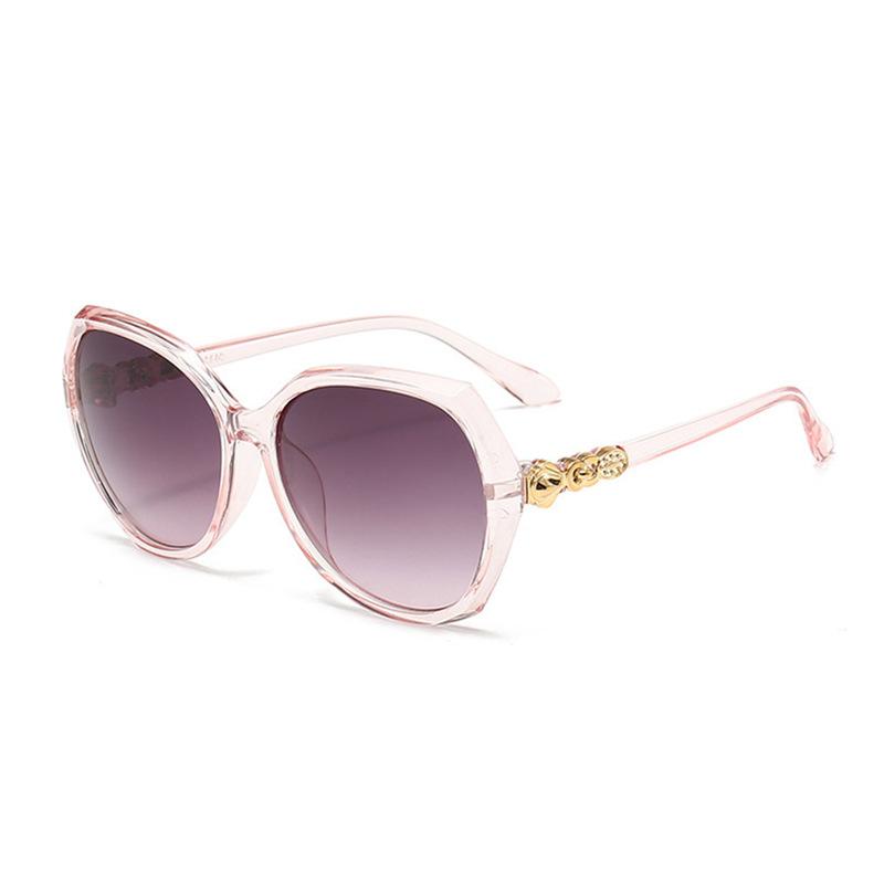 Non-polarized Elegant Large-frame Ladies' Sunnies, with Gradient Lenses and Decorated Temples. Perfect for Daily Sun Protection and Styling.