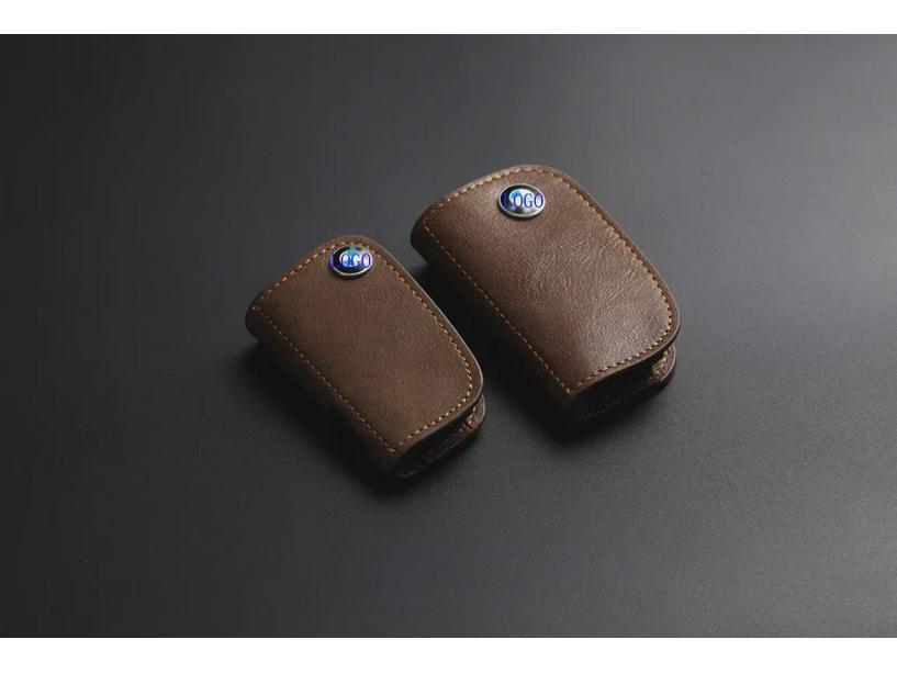 Genuine Leather Key Cover for BMW & Mercedes-Benz - Oil Wax Cowhide Protective Case