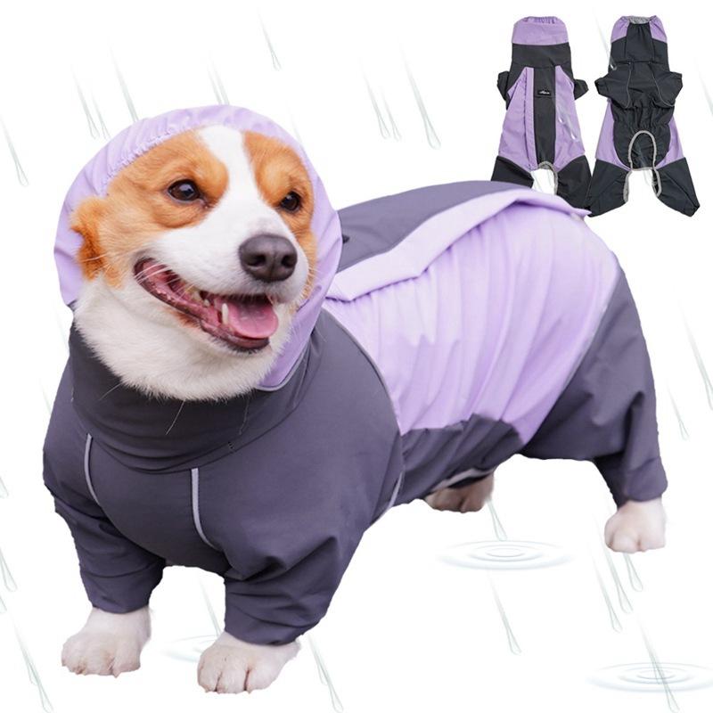

Dog Raincoat Full Coverage Waterproof Dog Raincoat Reflective All-Weather Jacket for Medium & Large Dogs Raincoat XS-2XL L фіолетовий