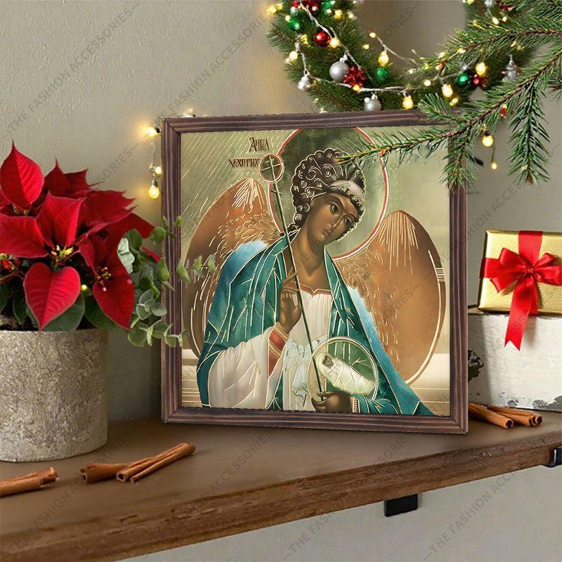 Decorative Painting of Orthodox icons,Consecrated Icon "Guardian Angel",Photo Frame painting,Christian Wall Art,20cm*20cm,Spiritual Decor Gift