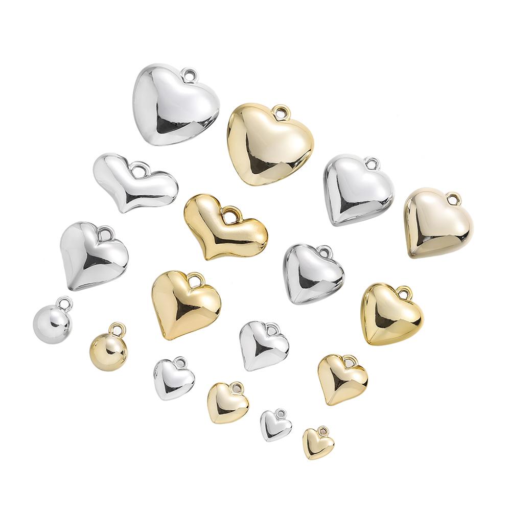 2pcs/Lot CCB Large Heart Shape Pendants Charms for DIY Earring Necklace Bracelet Jewelry Making Accessories Supplies