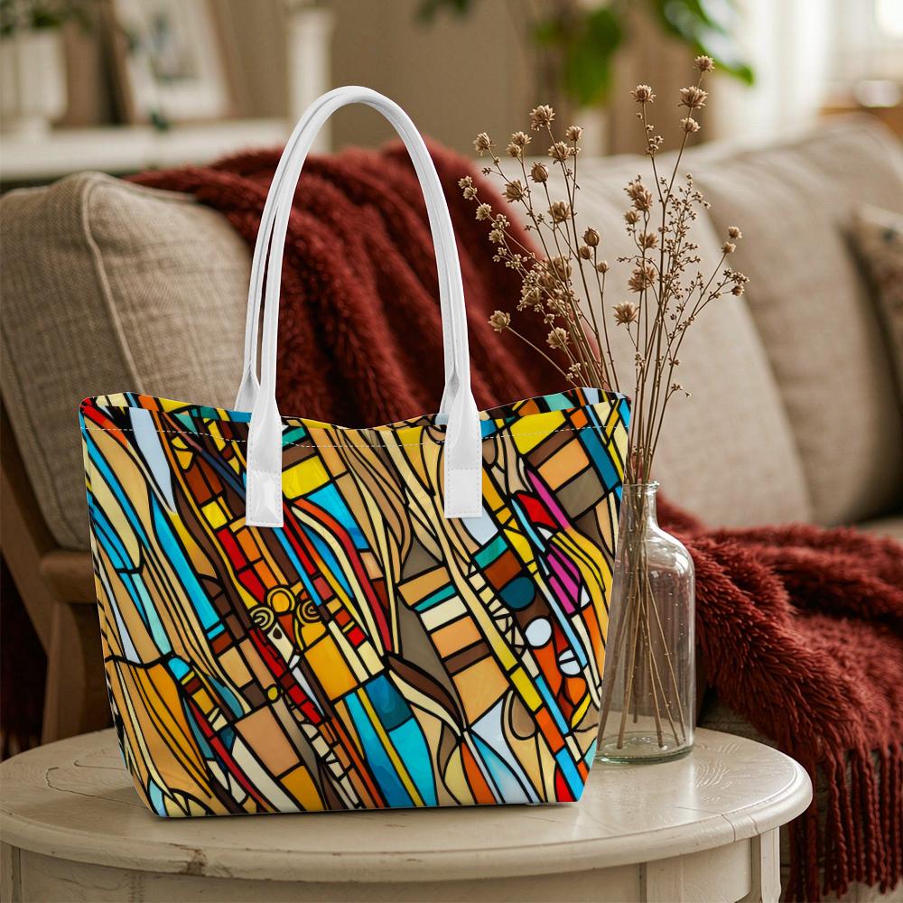 Colorful Geometric Art Tote Bag Stylish Casual Daily Carry Bag