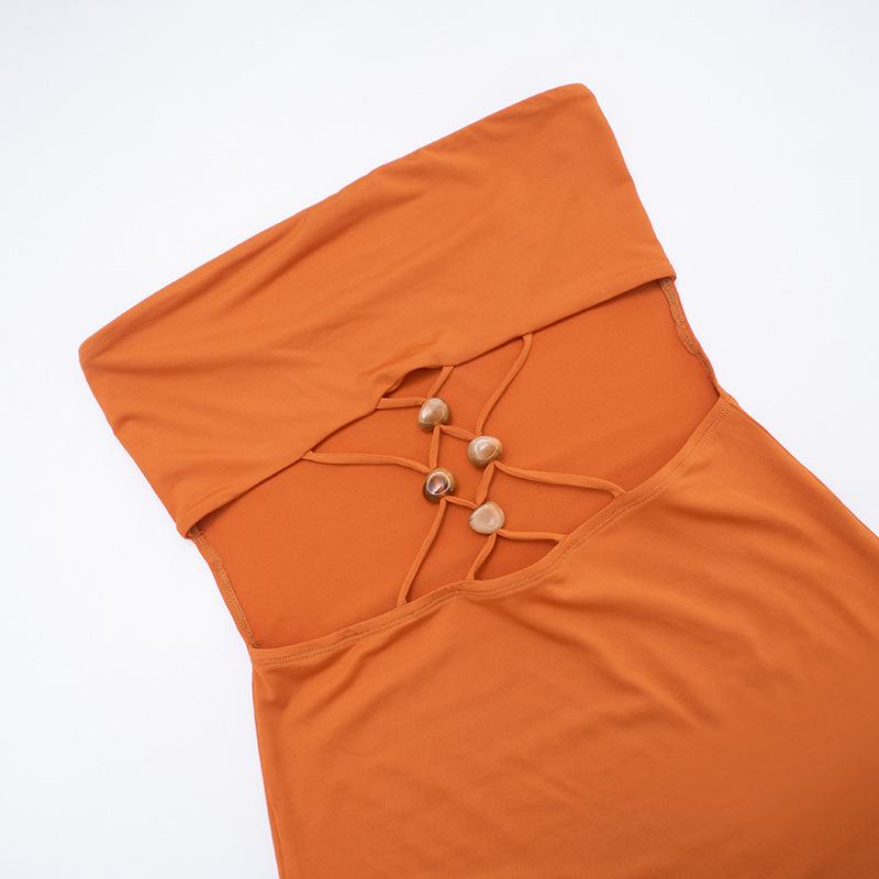 Sexig bandeau bodycon-klänning för kvinnor, europeisk & amerikansk stil