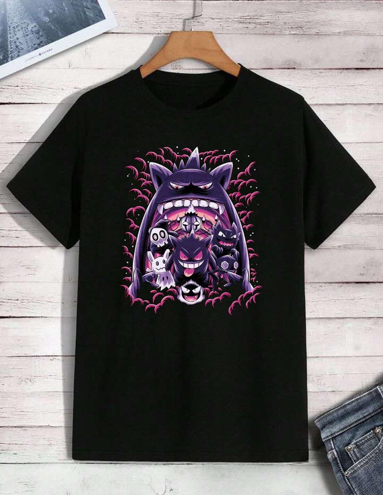 Gengar Haunter Gastly Ghost Manga Anime Cool T-Shirt Unisex S разноцветный