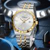 Herren-Edelstahl-Quarz-Armbanduhr 42 mm Großes Zifferblatt Business-Armbanduhr mit Leuchtzeigern Datum Wasserdicht