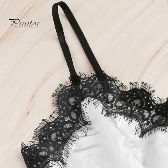 Dámský dvoudílný pyžamový set Krajkový lem Výstřih do V Cami Crop Top Šortky s elastickým pasem Ležérní bez rukávů Noční oblečení Lounge set