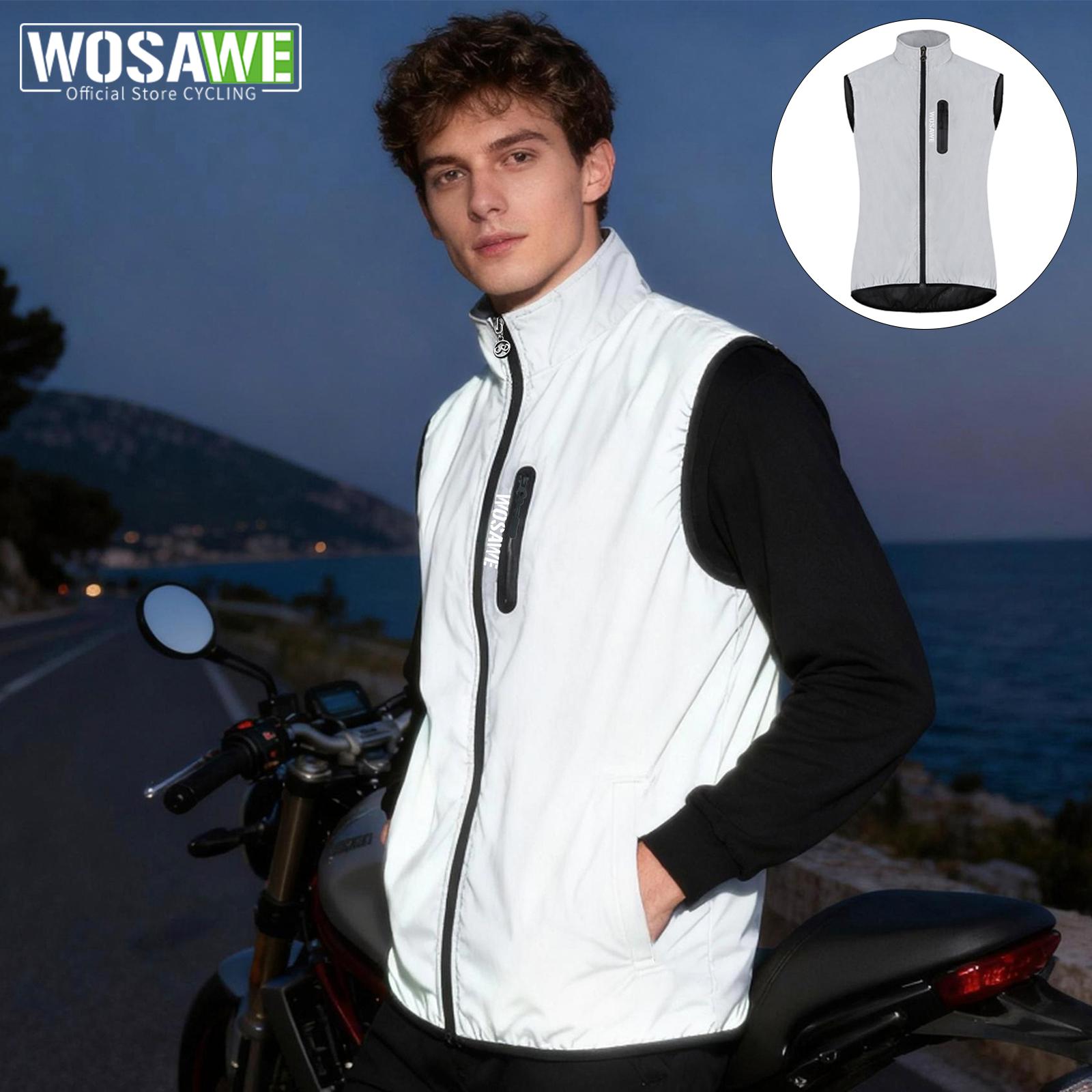 Wosawe Gray Cycling Sports Reflective Vest Sleeveless Jacket Running At Night Windproof And Rainproof Warm Breathable Vest Bicycle Vest Vest