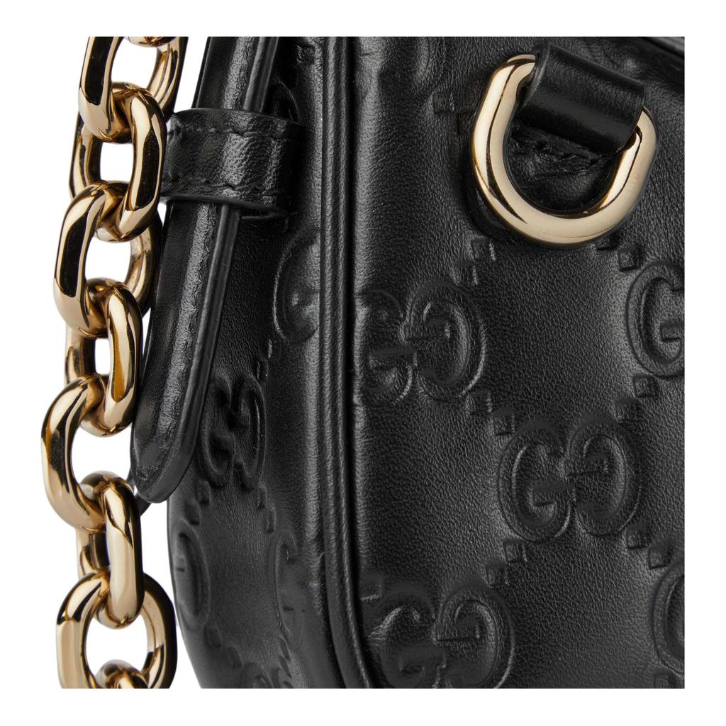 Gucci GG Emblem Embossed Logo Mini Shoulder Bag Women Shoulder Bag Black 847091-AAFDV-1000