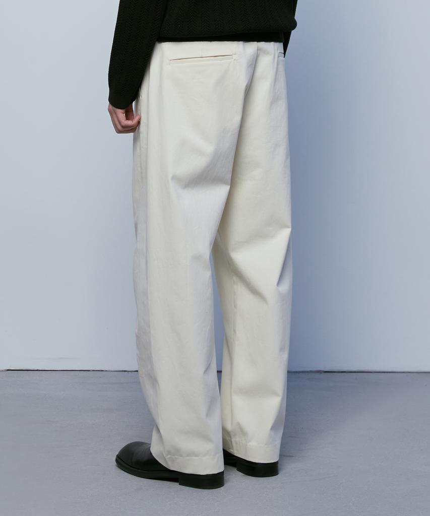 KNITTED Cotton Wide Cut Pants Ivory