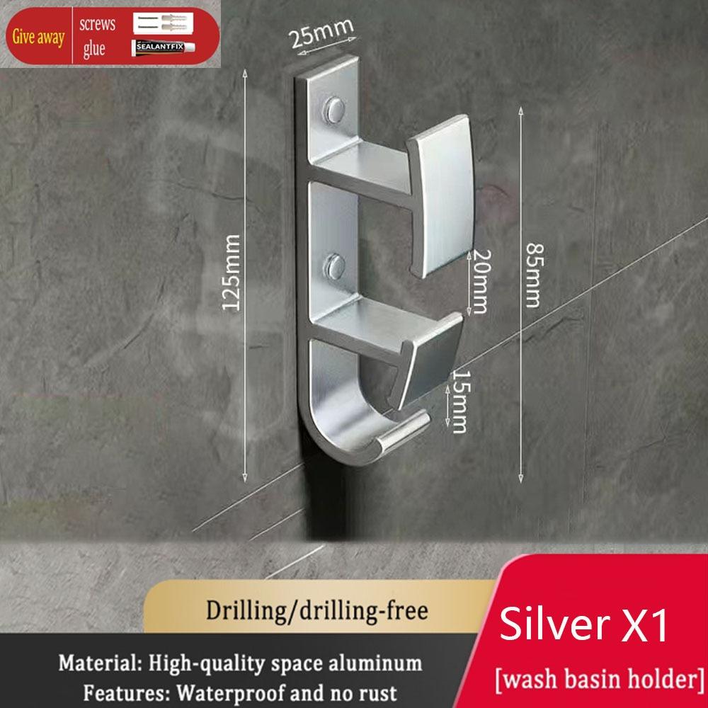 Wall-mounted Washbasin Storage Rack Space Aluminum Bathroom Bathtub Bracket Gifts Washbasin Hook