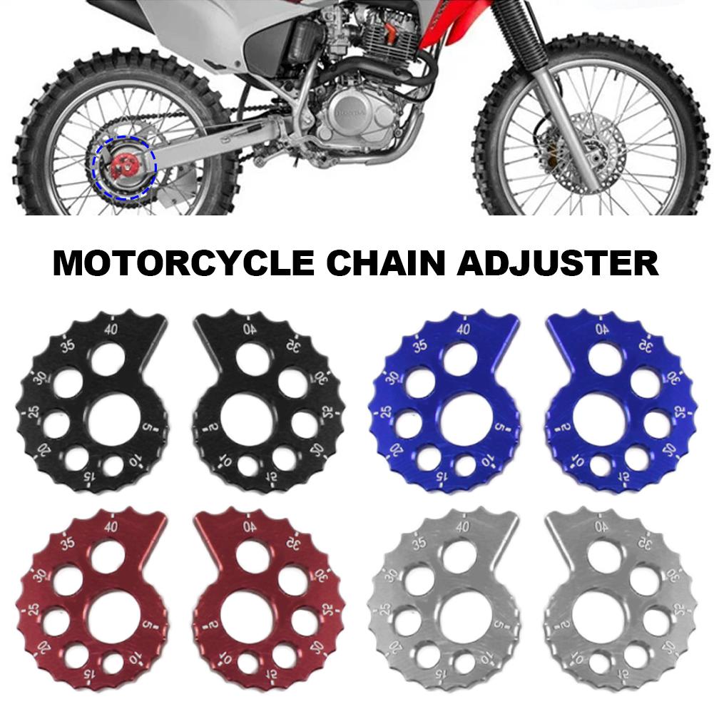 

2Pcs Motorcycle Parts Motorcycle Chain Adjuster Regulator CNC синій