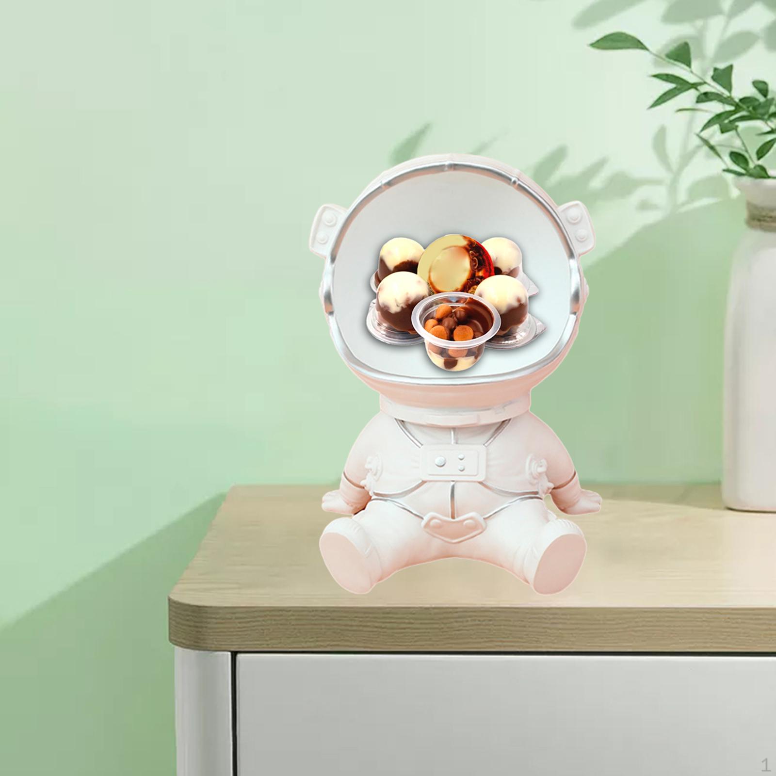 

Astronaut Key Bowl, Resin Figurine Storage Holder Desktop Candy Snacks Organizer for Home Decoration Silver S