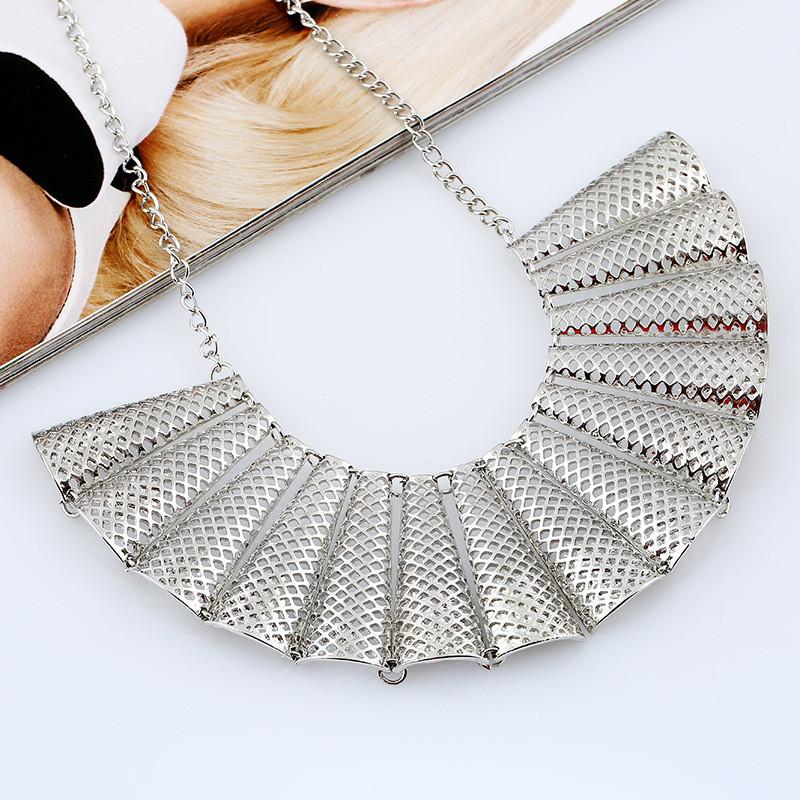 Alloy Geometric Necklace With Hollow Structure For Men Women And Gift Occasions