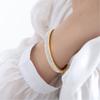 Royal Style Steel Bracelet Featuring Geometric Circle And Sparkling Mud Diamonds Spring Clasp Bangle