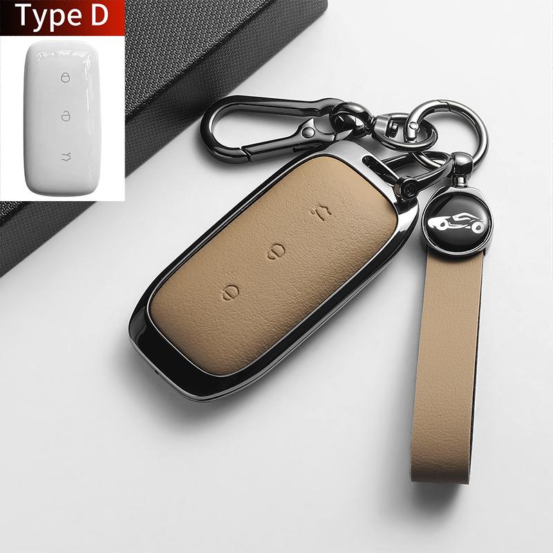 For Geely Coolray X6 Atlas Monjaro Tugella Geometry C Emgrand Global Kulrey Hawk GX7 Okavango Leather Metal Car Key Case Cover