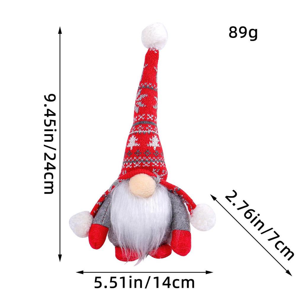 Santa Claus Panenka bez obličeje Stolní ozdoba - Stojící póza Vánoční dekorace