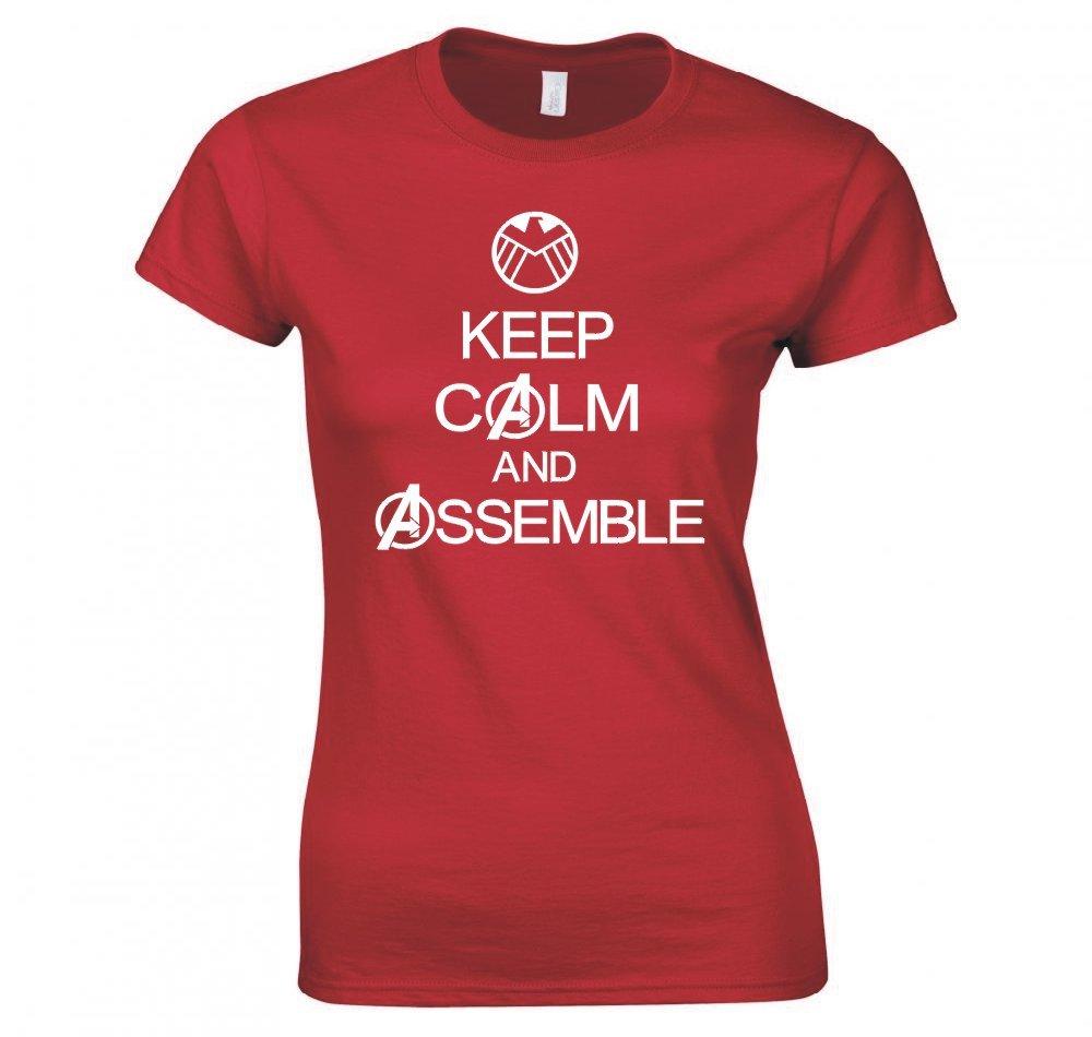 Avengers Keep Calm And Assemble Ladies TShirt New S