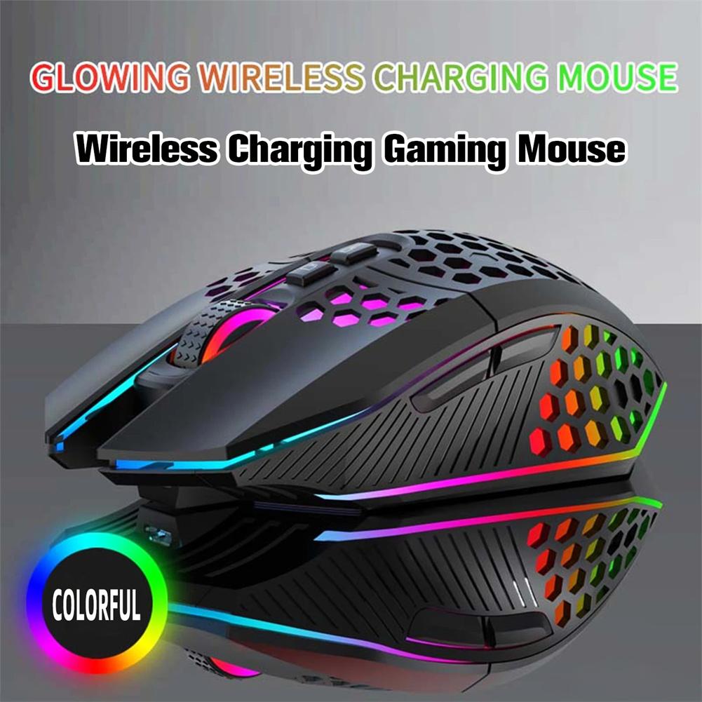 T500 2.4G Wireless Gaming Mouse 1600DPI Rechargeable Optical Silent Mouse With Rainbow Backlit 7 Buttons