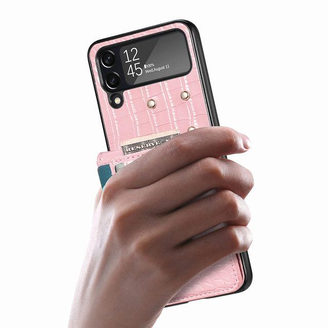 Anti -Shock Full Protection Leather Wallet Case For Samsung Galaxy Z Flip4 5g Flip 4 Zflip4 Card Holder Phone Accessories