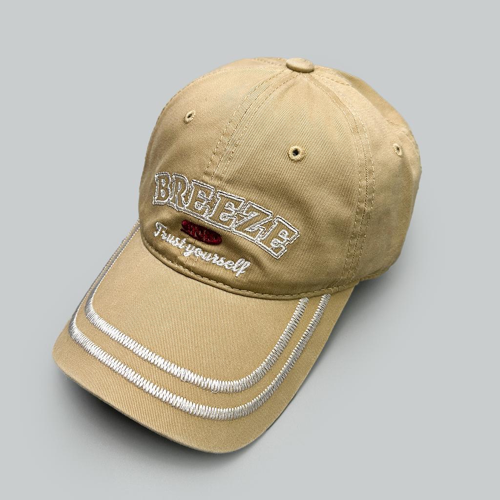 Korean Letters Embroidery Striped Baseball Hats New Men Women Sunshade Personal Versatile Casual Fashion Simple Ins Peaked Caps
