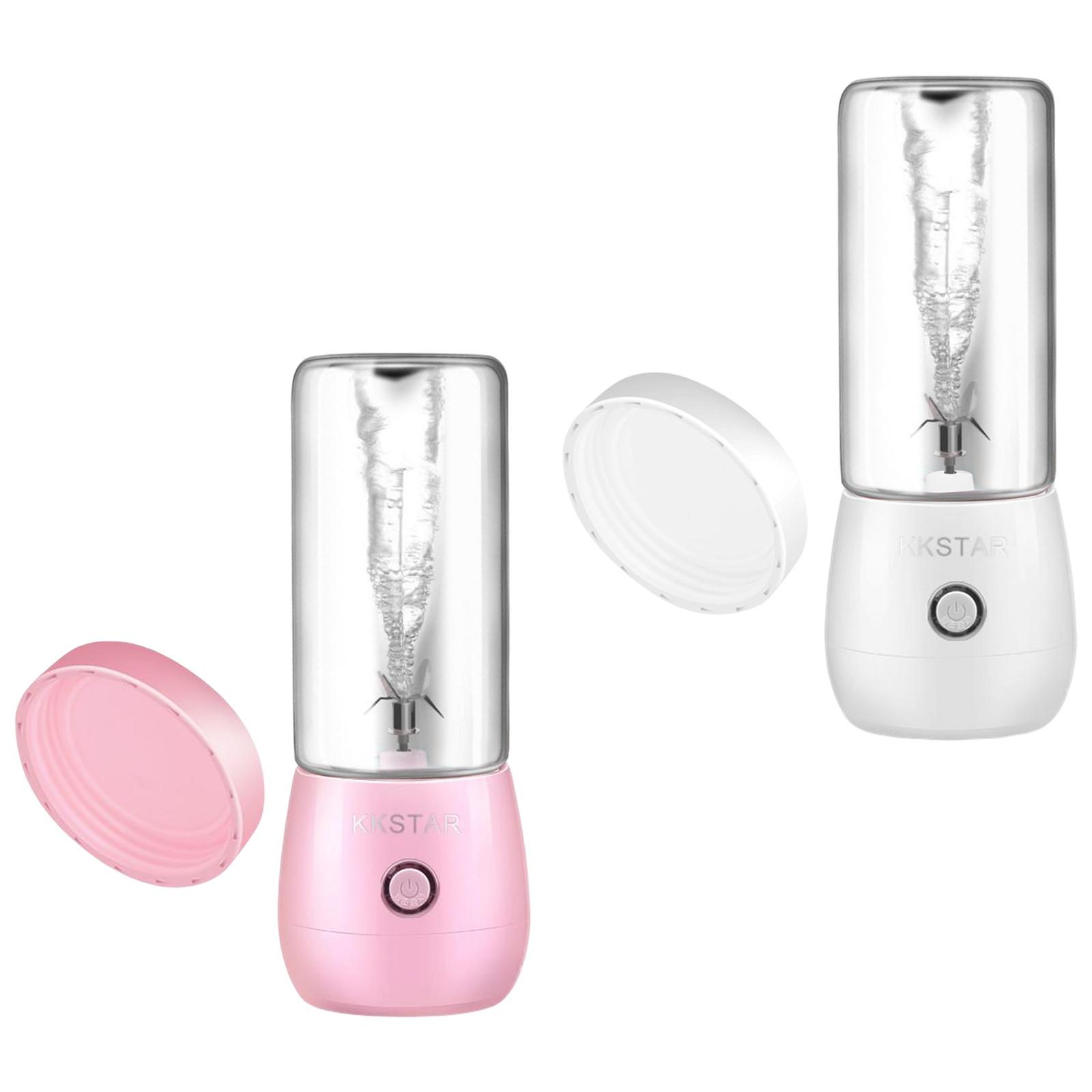 Электрический блендер для фруктов и смузи для офиса и улицы розовый — фото 4