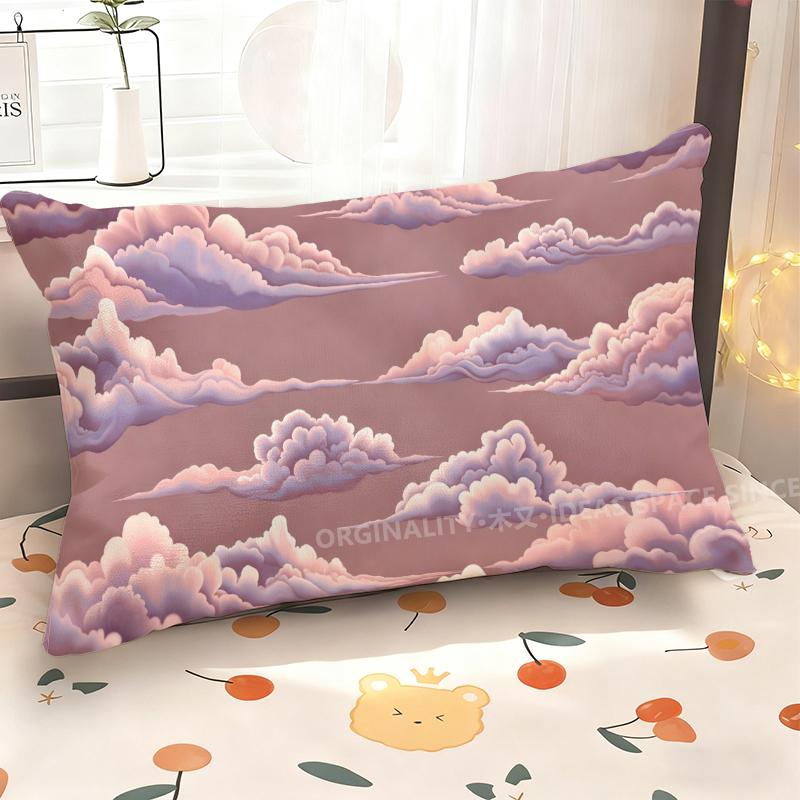 Pink Clouds Patterned Pillowcase Suitable For Sofa Bedroom Car Pillow Cover Cushion Rectangular Back Cushion