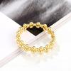 Fashion and Elegant Small Gold Bead Ring Japanese and Korean Women's Niche High-end Ring Girl's Sense Ins Wind Electroplated Titanium Steel Decoration