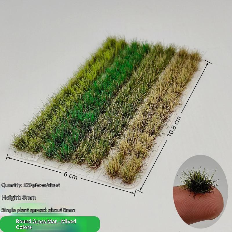 120Pcs/Box Miniature Vegetation Materials Diy Railway Sand Table Lawn Layout Kit 8Mm Grass Cluster Scene Model Diorama Accessory