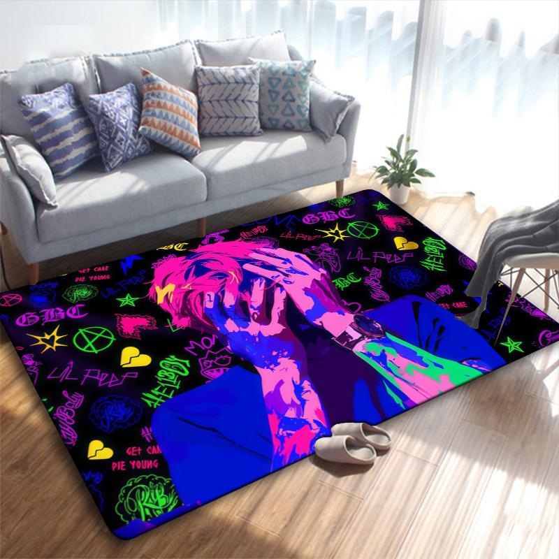 Lil Peep Poster Carpet Rug for Living Room Bedroom Home Sofa Decoration,Kids play Non-slip Floor Mat