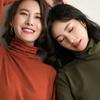 Turtleneck Knit Sweater Women's Fall and Winter Versatile Solid Color Pullover Lady Slim Base Simple Tops