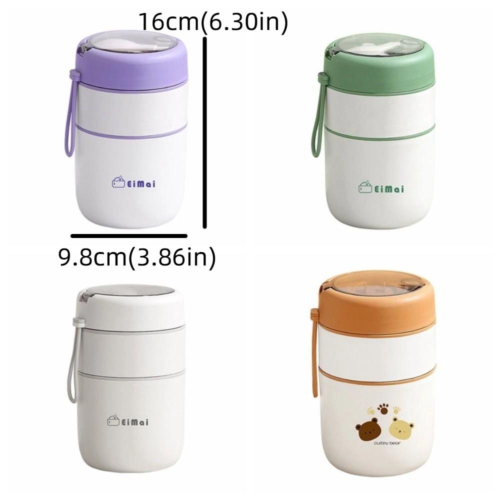 680ml Thermal Lunch Box Stainless Steel Insulated Food Container Double Layers Lunch Box  Home Use