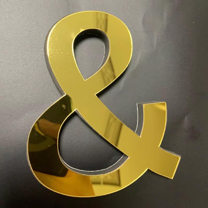 10cm Gold 26 English Letters DIY 3D Mirror Acrylic Wall Stickers, Home Retro Wall Art Decor For Party Wedding Christmas