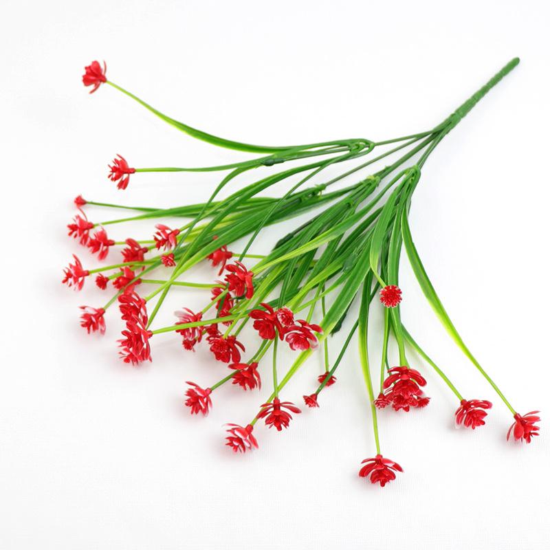 Plastic Small Camellia, Simulated Fake Flower Daffodils, Ornament Props, Potted Flower Arrangement 7 Seven Prickly Spring Grass