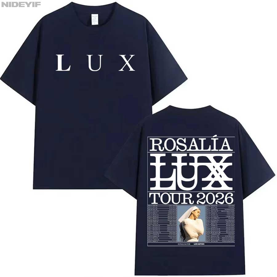 

ROSALÍA 2026 ТУР Люкс Альбом ROSALIA Футболка для Чоловіків Жінок Хіп-Хоп Вуличний Стиль Оверсайз Топи 100% Бавовна Футболка 2XL