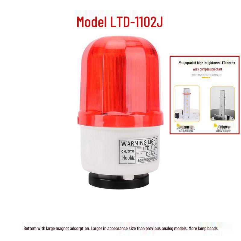 

Magnetic LTD-1101J Rotating LED Strobe Light with Sound & Flash Alarm, 12V/24V/220V.