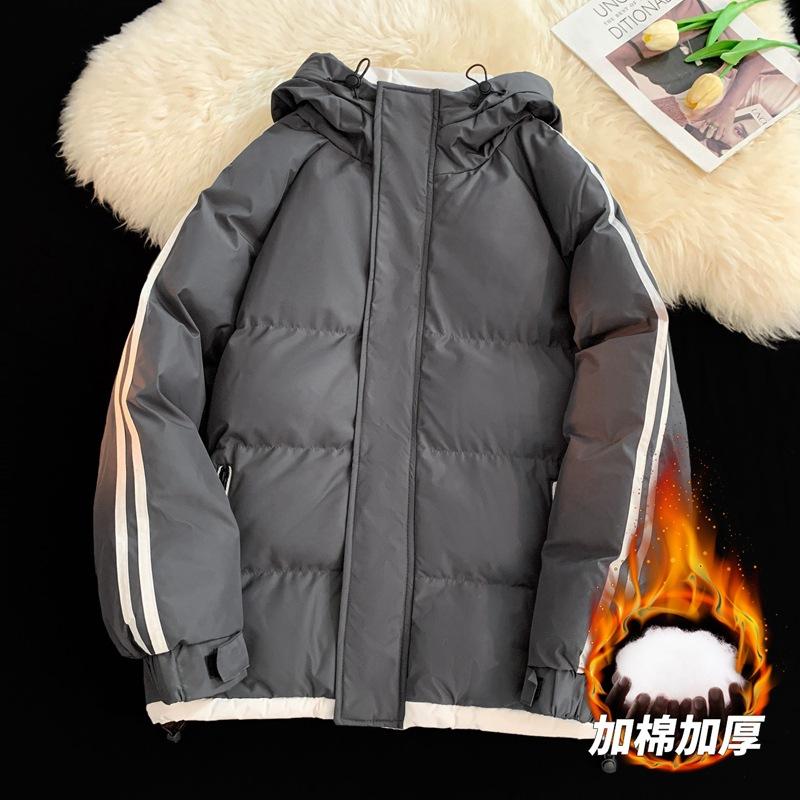 Cotton-padded men's young men's warm cotton-padded men's autumn and winter port wind flow loose thickened top men's clothing