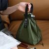 Isolierung Mahlzeit Tasche Canvas Japanischer Stil Schlicht Wasserdicht Kordelzug Lunch Handtasche