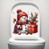 1pc Realistic -like Winter Snowman Sticker - Matte PVC Self-Lit-like (No /) Irregular Shape for Toilet/Wall/Window - Christmas