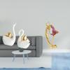 Swan Couple Figurines And Ballet Dancing Girl Statue Elegant Tabletop Ornaments for Home Office